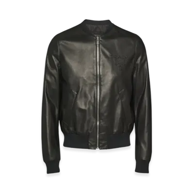 PRADA Nappa Leather Bomber Jacket "Black"