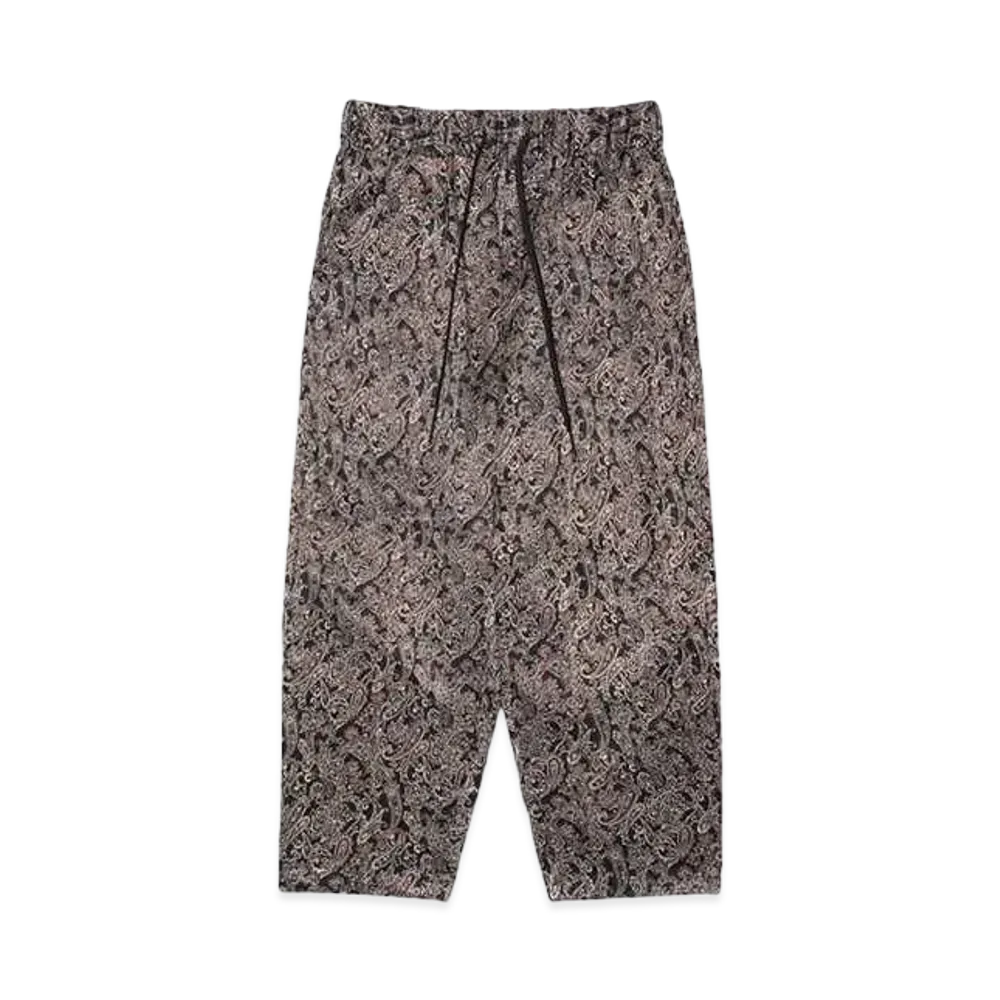 White Mountaineering PAISLEY SATIN SAROUEL PANTS "BLACK"