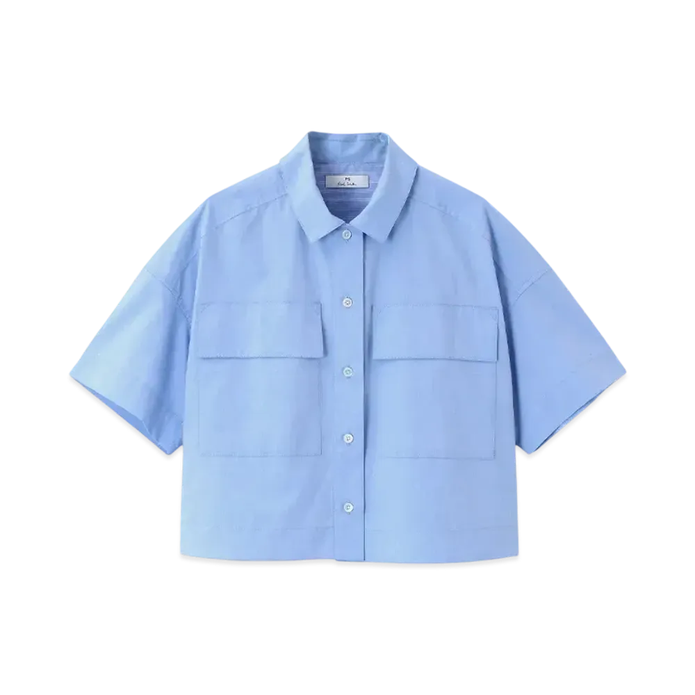 Paul Smith Women's Cropped Wide Shirt "Blue"