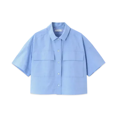 Paul Smith Women's Cropped Wide Shirt "Blue"