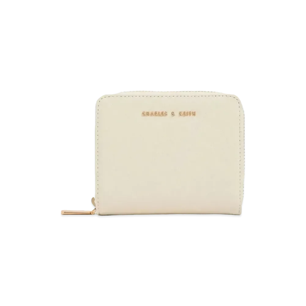 CHARLES & KEITH Zip Around Small Wallet "Cream"