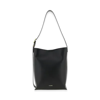 Jil Sander Women's Leather Cannolo Shoulder Bag "Black"