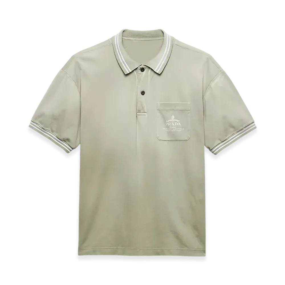 PRADA Cotton Polo Shirt "Agave Green"