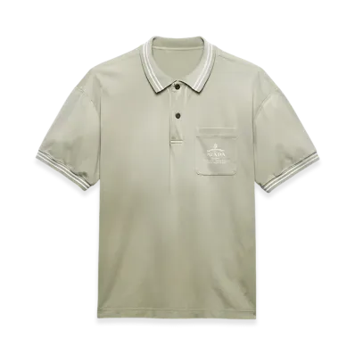 PRADA Cotton Polo Shirt "Agave Green"