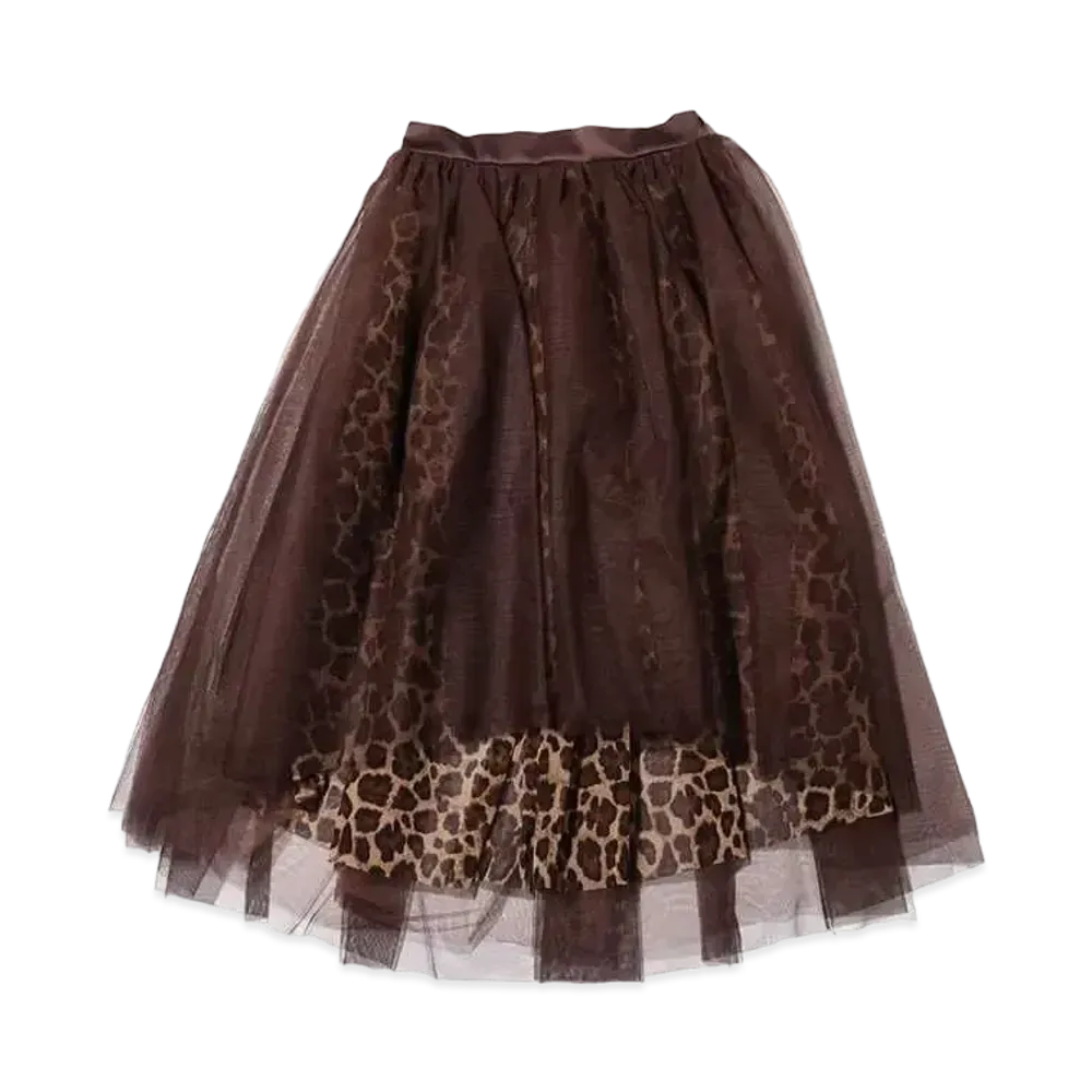 atmos pink Organdy Volume Skirt "Leopard"