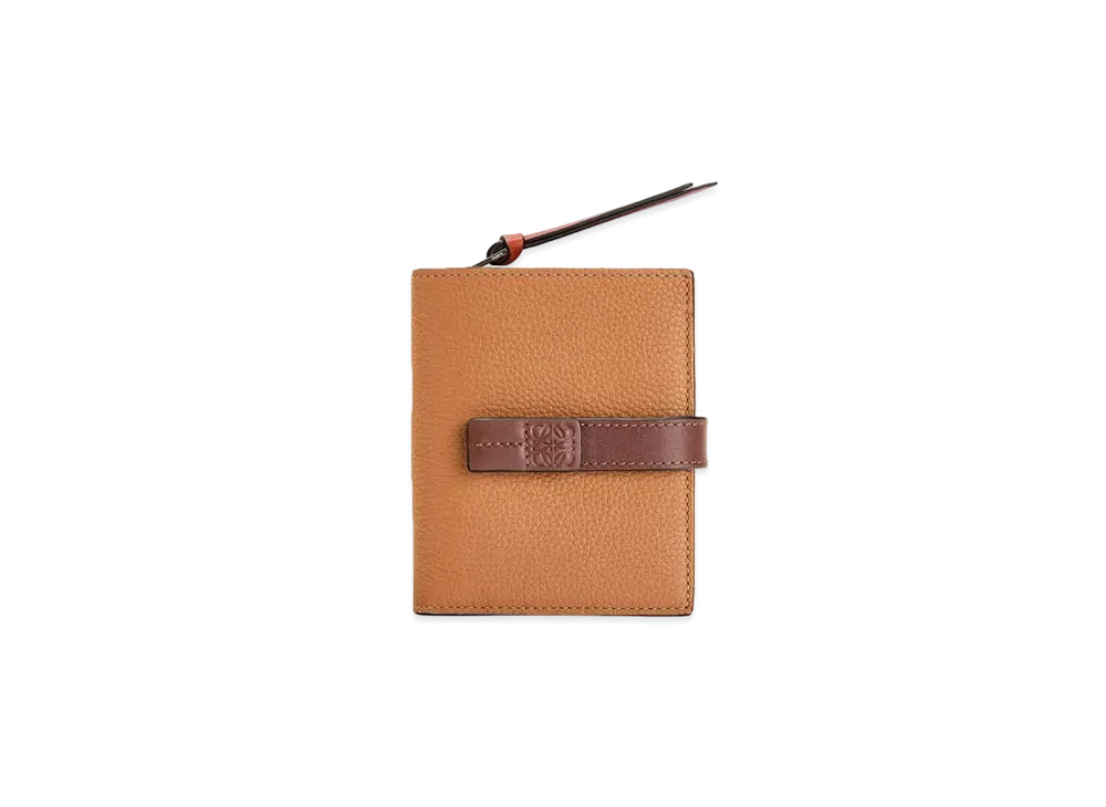 LOEWE Compact Zip Wallet In Soft Grained Calfskin "Light Caramel / Pecan"