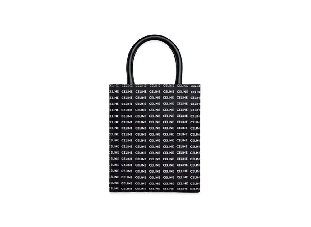 CELINE Mini Vertical Cabas in Canvas with Celine All Over Print "Black/White"