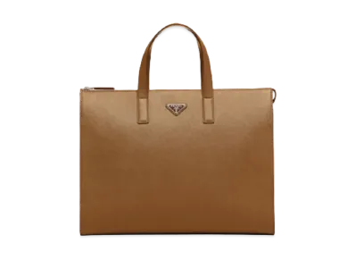 PRADA Saffiano Leather Tote "Brown"