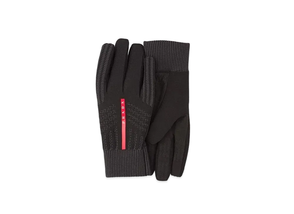 PRADA Wind Proof Knit Gloves "Black"