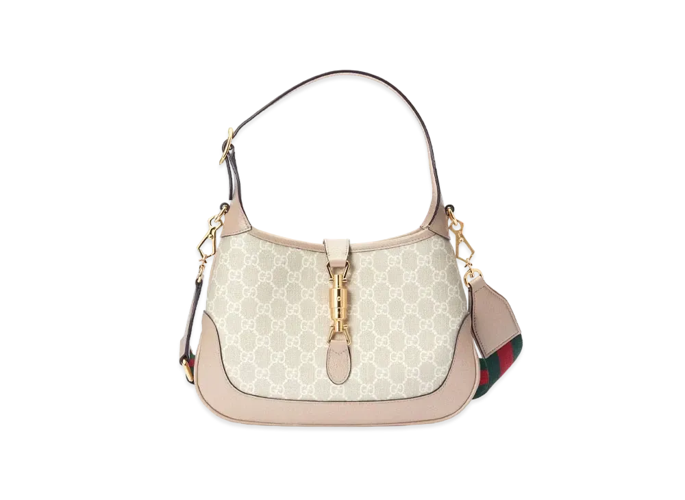 GUCCI Jackie 1961 GG Small Shoulder Bag "Beige/White"