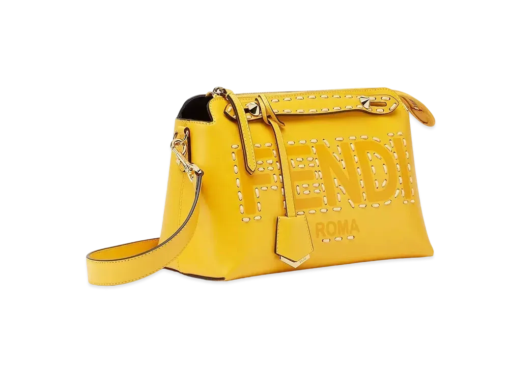 FENDI By The Way Medium Leather Boston Bag "Yellow"
