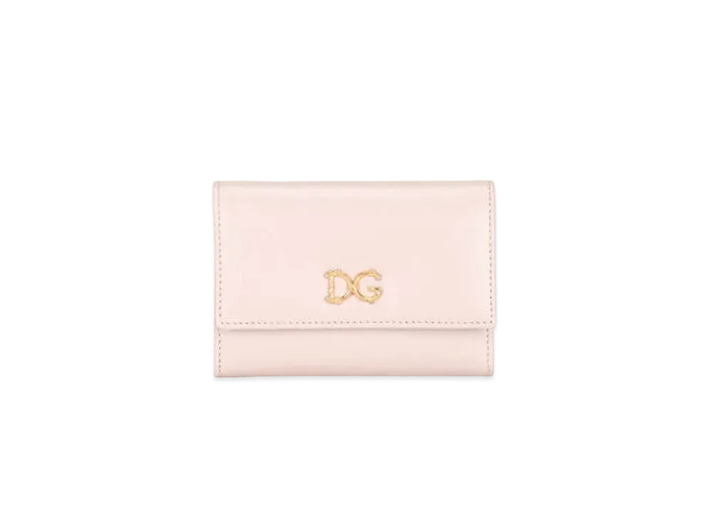 Dolce&Gabbana Continental Wallet Small Calfskin DG Barocco "Pale Pink"