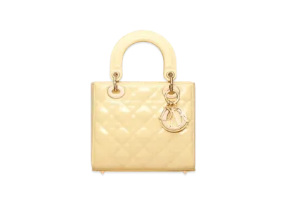 Dior Lady Dior Small Bag Canage Patent Calfskin "Pale Yellow"