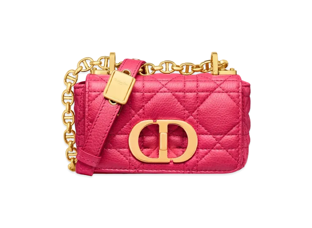 Dior Caro Microbag Cannage Calfskin "Hot Pink"