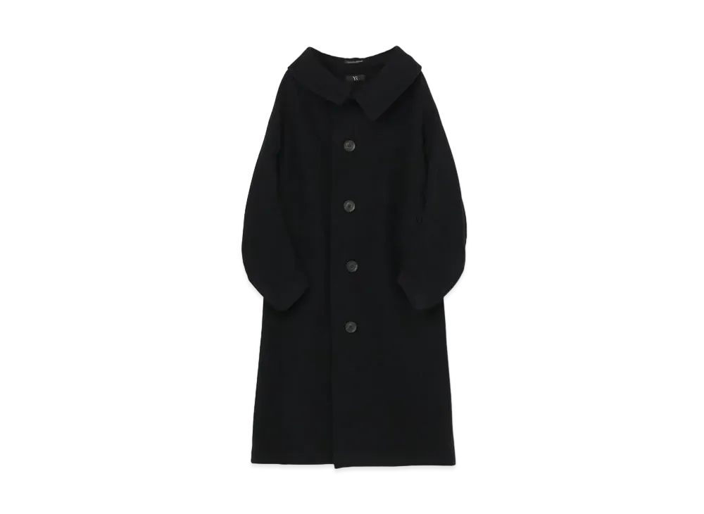 Yohji Yamamoto Y's WOOL MOSSER LONG CAPE "Black"