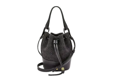 LOEWE Mini Balloon Bag In Anagram Jacquard And Calfskin "Anthracite / Black"