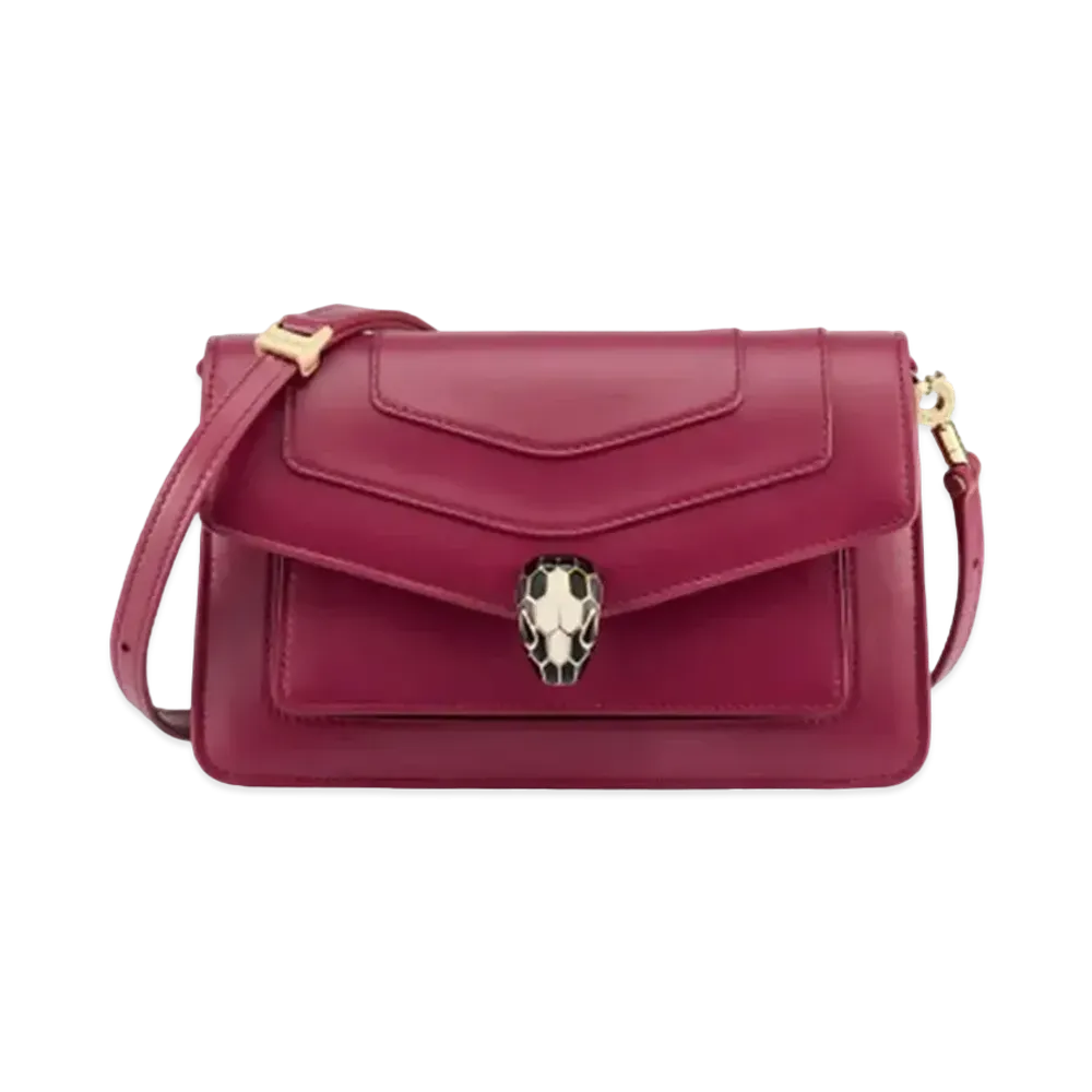 BVLGARI Serpenti Forever East-West Shoulder Bag "Anemone Spinel Pinkish Red"