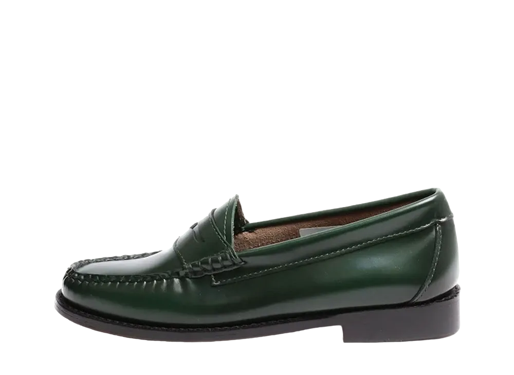G.H.BASS Women's Loafer High Shine Leather "Dark Green" 41010