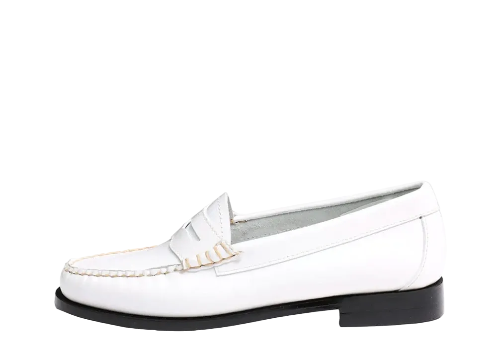 G.H.BASS Women's Loafer High Shine Leather "White" 41010