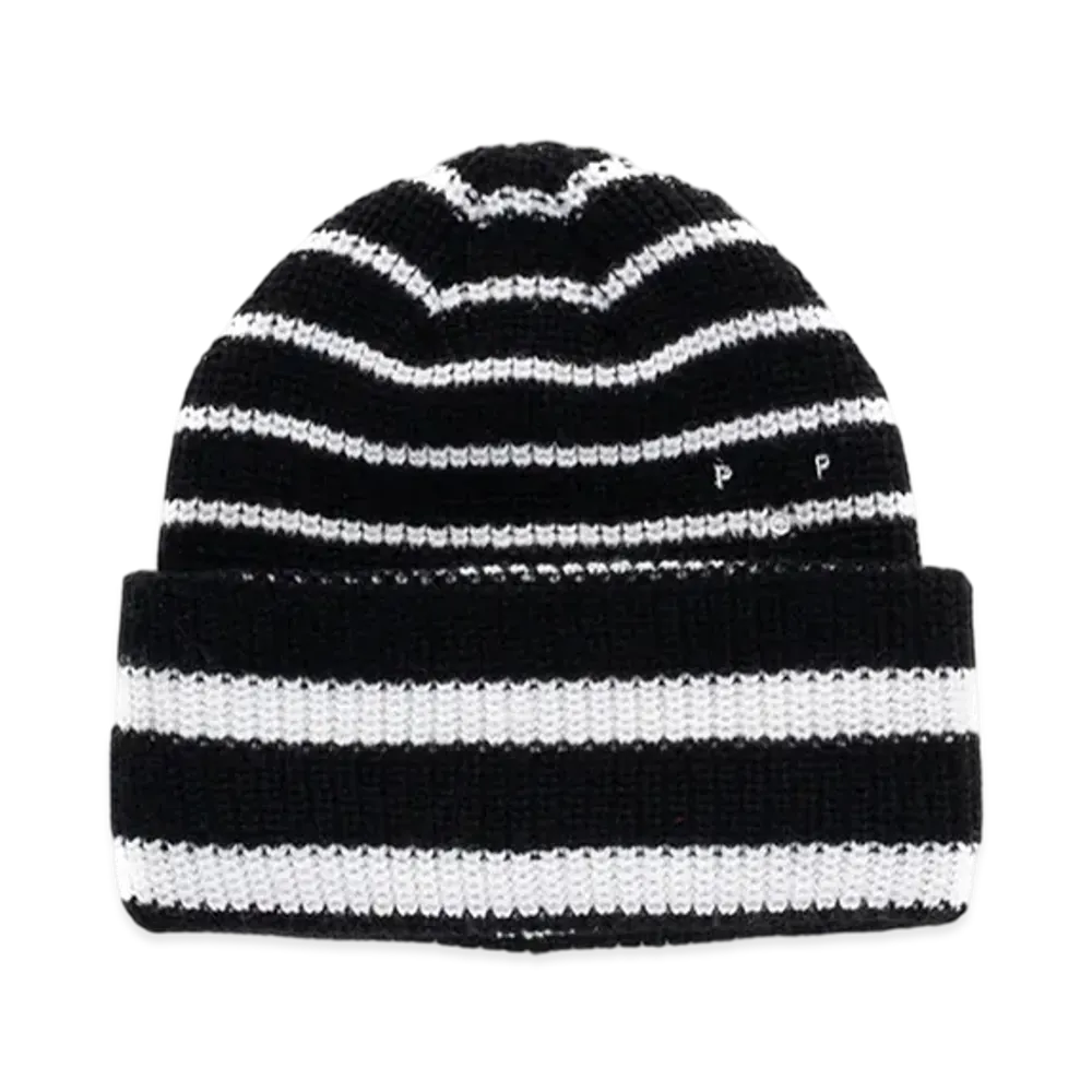 POP TRADING COMPANY Striped Beanie "Black"