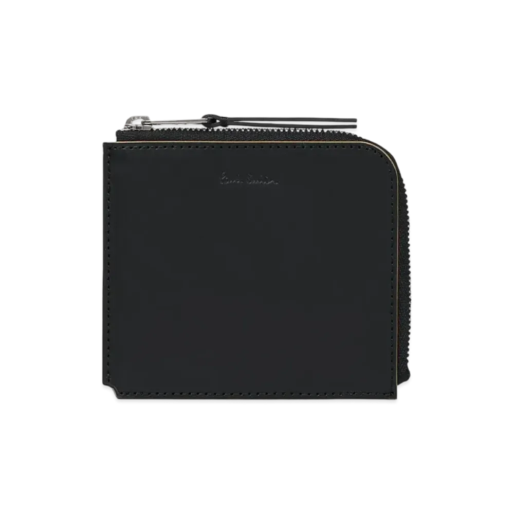 Paul Smith Striped Colored Edge Card And Coin Case "Black"