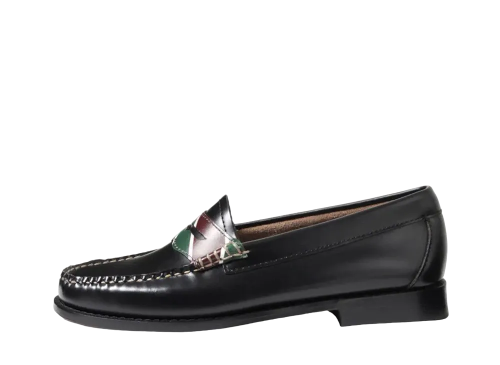G.H.BASS Women's LoaferHigh Shine Leather "Black W/Wine" 41037