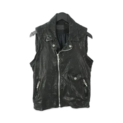 Chrome Hearts Critin Leather Quilting Design Rider "Black"