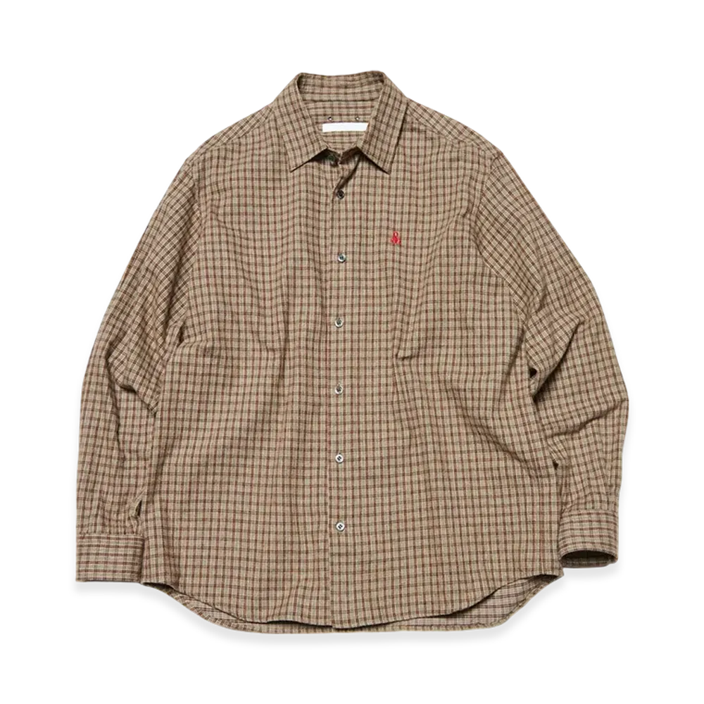 SOPHNET. Cotton Flannel Relax-Fit Shirt "Sage"