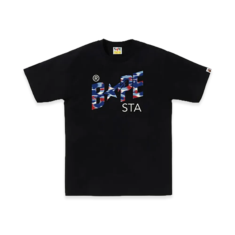 A BATHING APE Screen Camo Bape Sta Tee "Black"