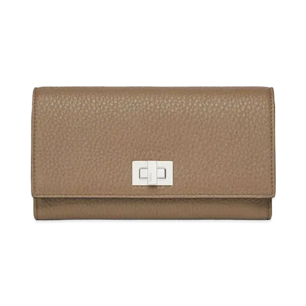 FENDI Three-Fold Wallet Leather "Beige"