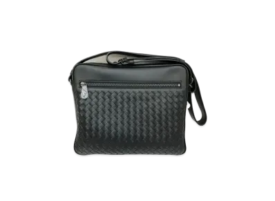 Bottega Veneta Intrecciato Messenger Bag "Black"
