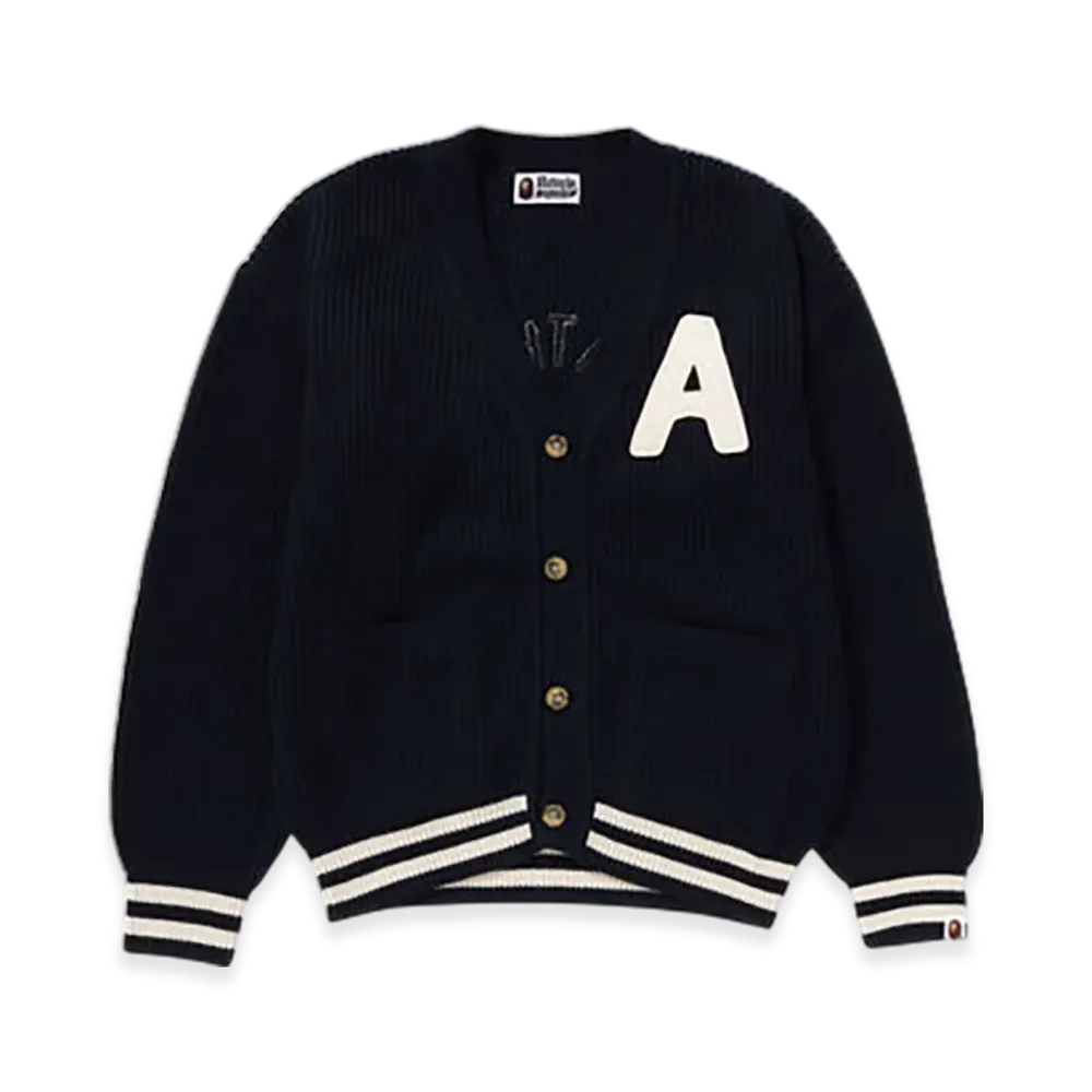 A BATHING APE College Cardigan "Navy"