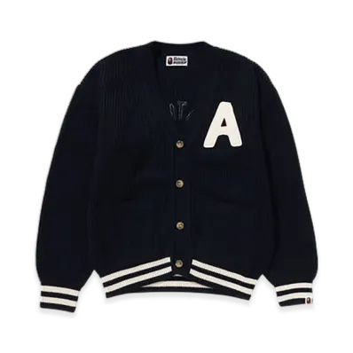 A BATHING APE College Cardigan "Navy"
