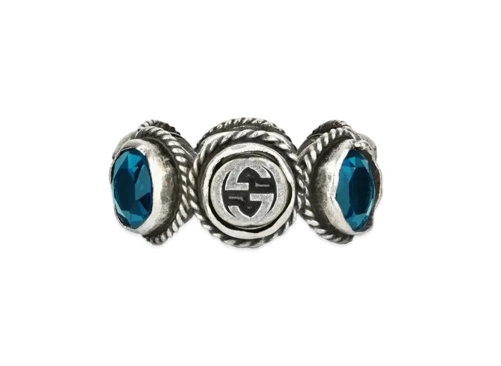 GUCCI Swarovski Crystal Ring "Blue"