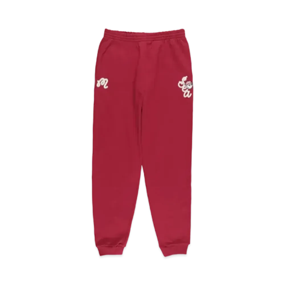WIND AND SEA x Malbon Golf Sweat Pants "Burgundy"
