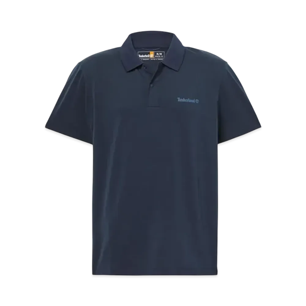 Timberland Men's Short Sleeve Polartec Quick Dry Breathable Fabric Polo Shirt "Dark Sapphire"