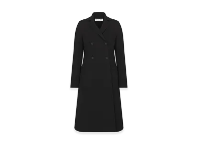 Dior Women's Coat Double Sided Virgin Wool Cashmere "Black"