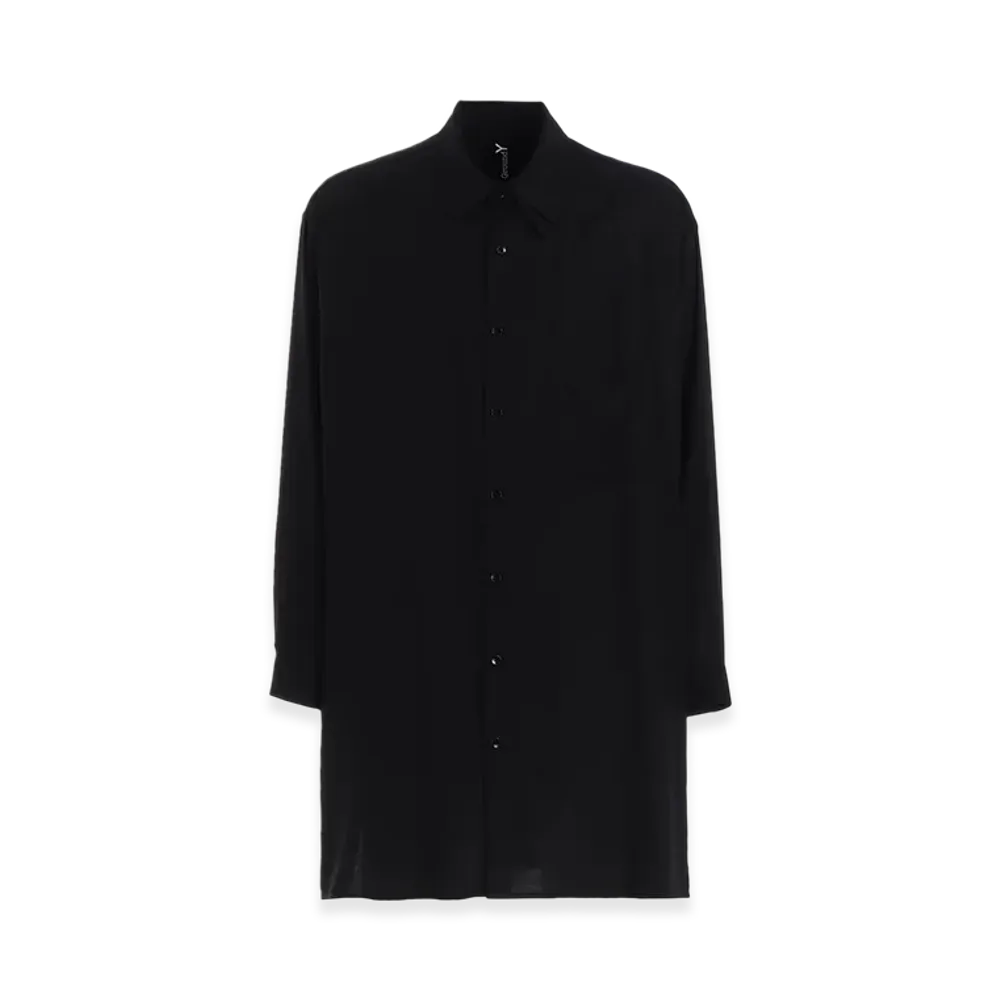 Ground Y Rayon Twill Left Collar Double-Layered Shirt "Black"