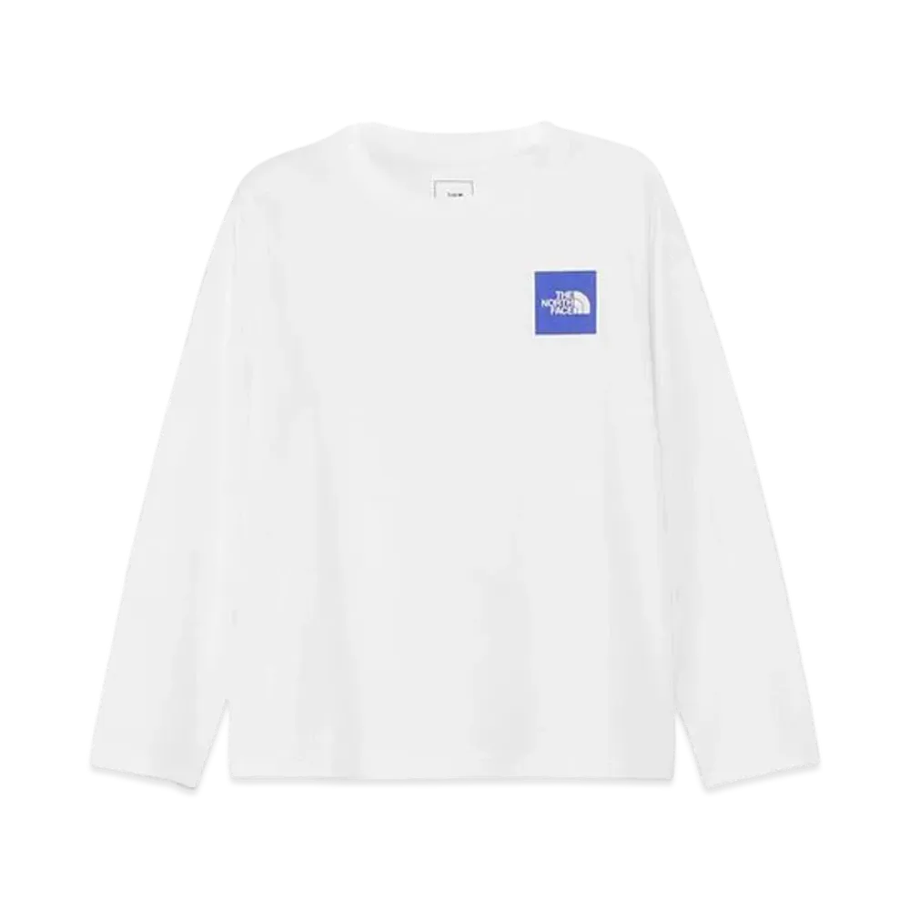 The North Face Kids Long Sleeve Small Square Logo Tee "White3"