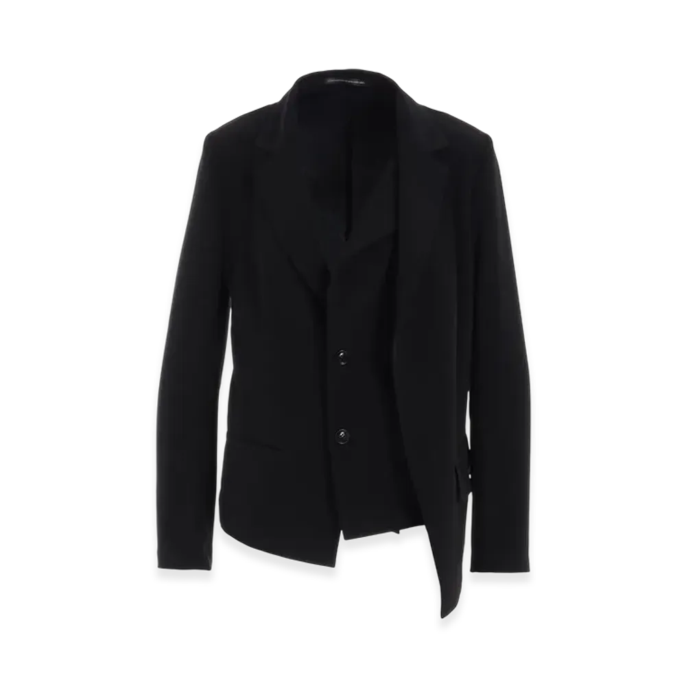 Y's Crepe De Chine 2 Layer Jacket "Black"