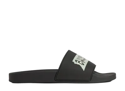 BALENCIAGA Pool Slide Sandal "Black/White"