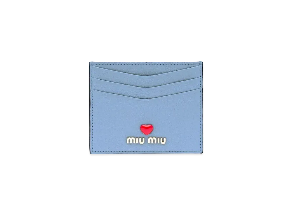MIU MIU Madras Love Card Case "Light Blue"