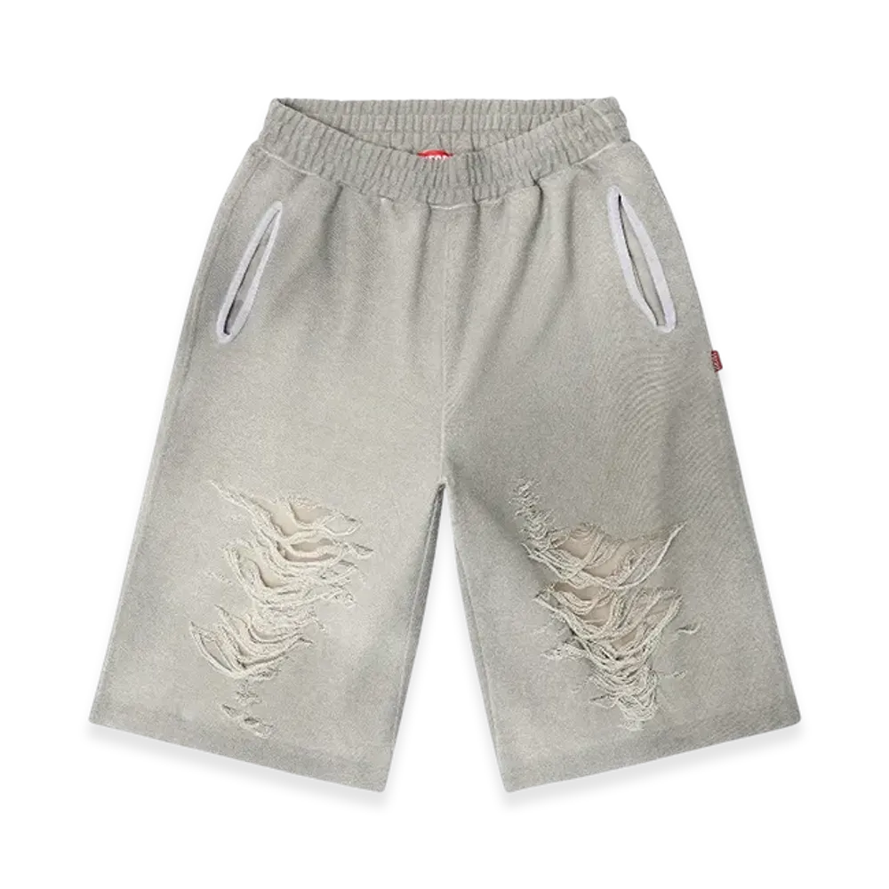 Diesel P-Perc-Short Shorts With Distressed Knees "Gray"