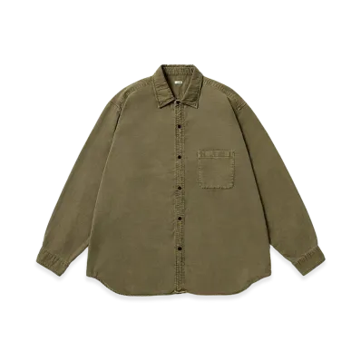A.PRESSE Vintage Cotton Moleskin Shirt "Khaki"