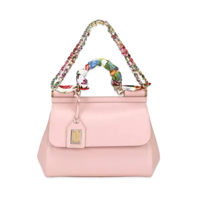 Dolce&Gabbana Sicily Bag Medium Dauphine Calfskin Scarf "Pink"