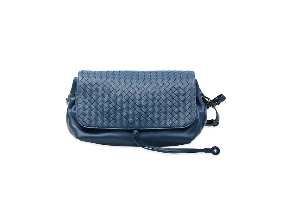 Bottega Veneta Lambskin Crossbody Bag "Blue"