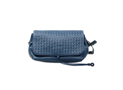 Bottega Veneta Lambskin Crossbody Bag "Blue"