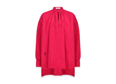 Dior Women's Blouse Technical Silk Taffeta Crinkled Effect "Amaryllis Red"