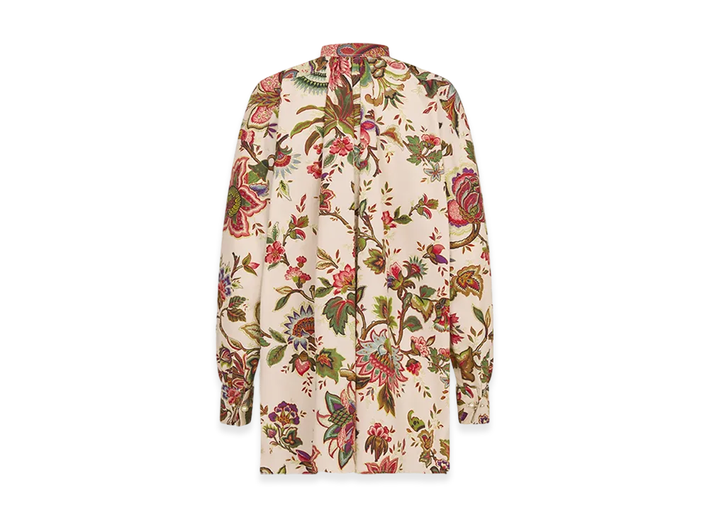 Dior Women's Blouse Silk Poplin Albero della Vita Motif "Multicolor"