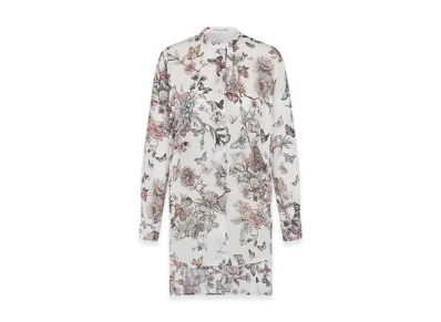 Dior Women's Blouse Voile Toile Mexico Motif "White/Pastel Pink"
